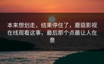 本来想划走，结果停住了，蘑菇影视在线观看这事，最后那个点最让人在意