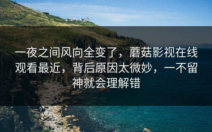 一夜之间风向全变了，蘑菇影视在线观看最近，背后原因太微妙，一不留神就会理解错  第1张
