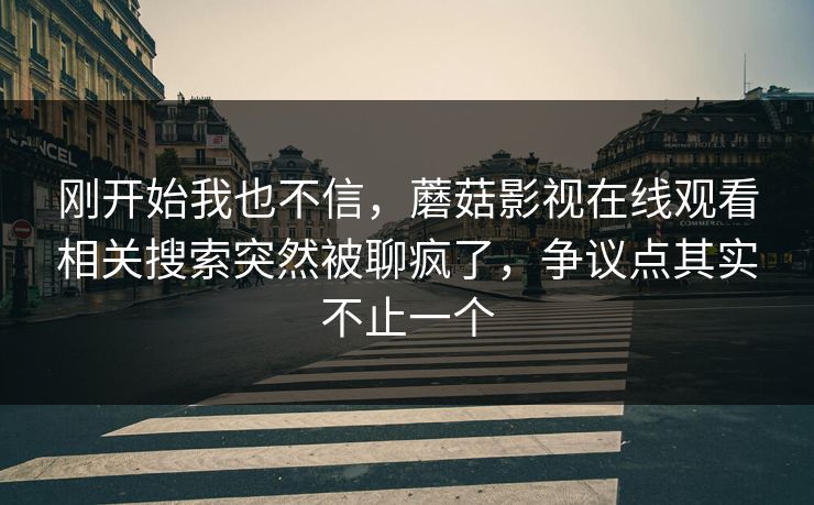 刚开始我也不信，蘑菇影视在线观看相关搜索突然被聊疯了，争议点其实不止一个  第1张