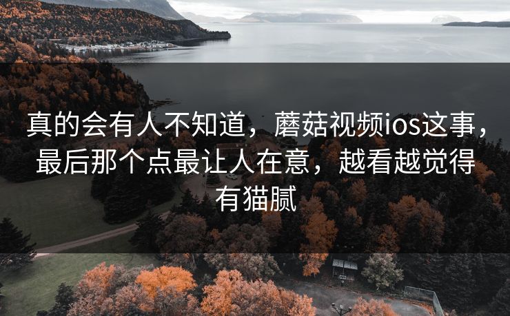 真的会有人不知道，蘑菇视频ios这事，最后那个点最让人在意，越看越觉得有猫腻  第1张