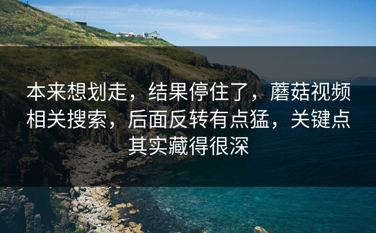 本来想划走，结果停住了，蘑菇视频相关搜索，后面反转有点猛，关键点其实藏得很深  第1张